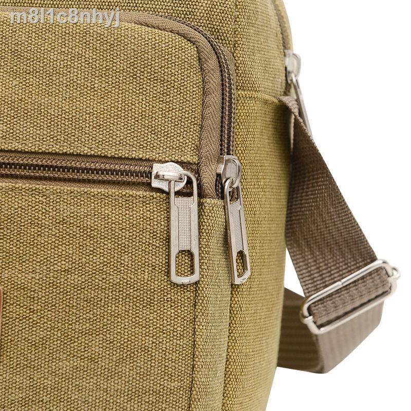 túi đeo vai vải mới của nam giới vuông nhỏ nhiều dây kéo giản dị cổ điển kinh doanh ba lô chéo đựng tiền xu | BigBuy360 - bigbuy360.vn