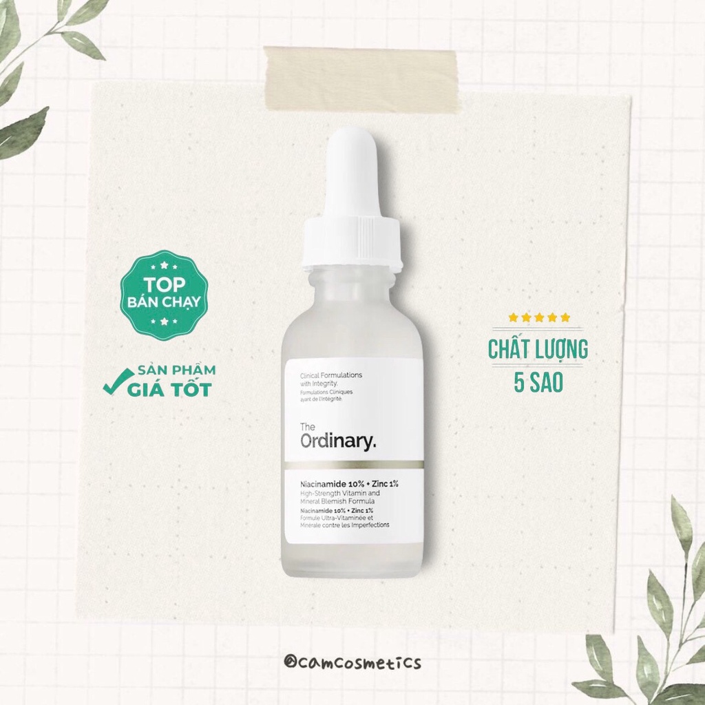 [Bill USA] Tinh chất sáng da - serum se khít lỗ chân lông Niacinamide 10% + ZinC 1% The Ordinary (30-60ML)