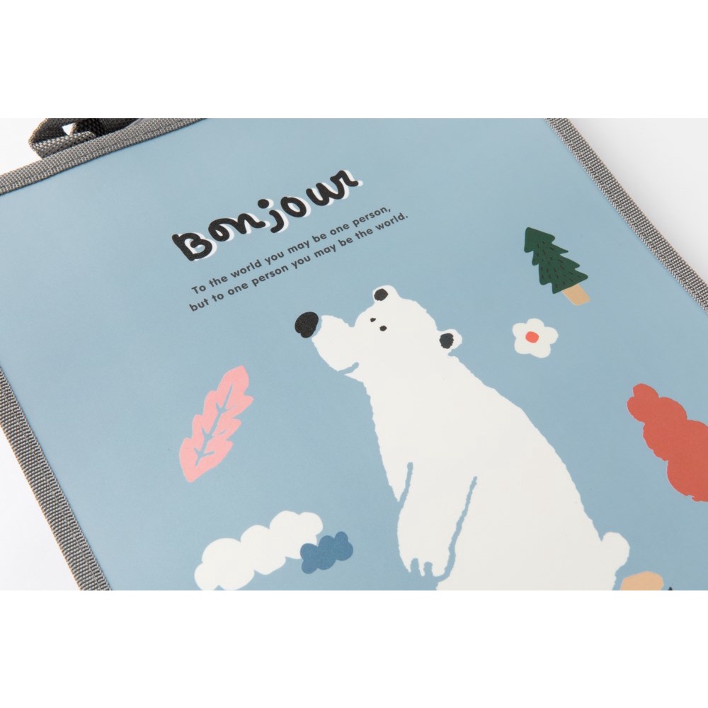 Túi Đựng Tài Liệu ARTBOX Hàn Quốc Khóa Kéo In Hình Gấu Có Tay Cầm Tiện Lợi