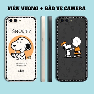 Ốp lưng Oppo A3s / A5 / A12E / A1k / Realme C2 / Ax5 in hình chú chó dễ thương cạnh viền vuông có bảo vệ camera