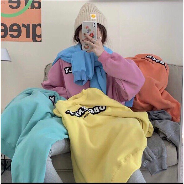 Áo Sweater Nỉ In Chữ OBSCENLY Nam Nữ Form Rộng Nhiều Màu Basic Q61 | BigBuy360 - bigbuy360.vn