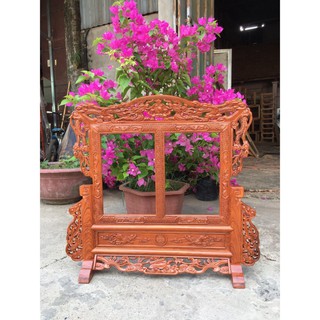 Khung ảnh thờ đôi tứ linh gỗ hương -hàng loại 1