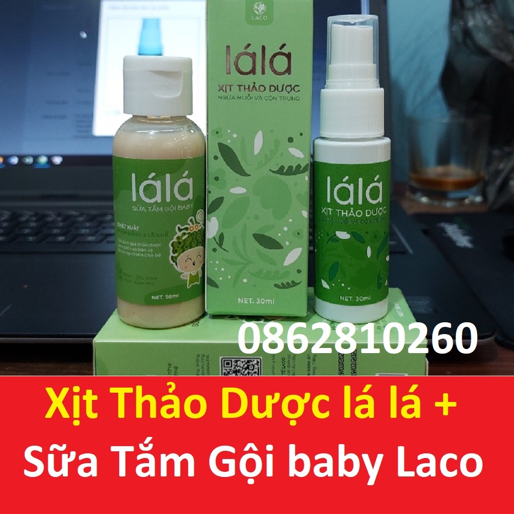 Xịt chống muỗi côn trùng bé Lá Lá thảo dược LACO an toàn sức khỏe bé và