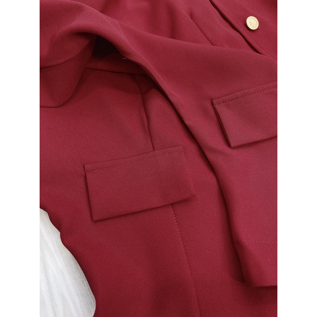 [Mã FAMARAL1 giảm 10K đơn 50K] ÁO ĐỎ CHÉO VẠT CÚC ĐỒNG TAY DƠI