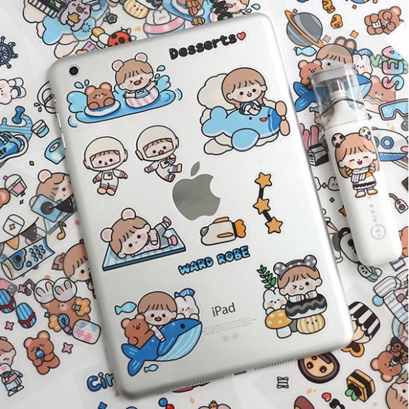 Combo Sticker Đủ Loại Hình Dán Hàn Quốc Cute, Giấy Dán Trang Trí Bình, Ly, Cốc, Tập Sách SHOPGIATOT1989