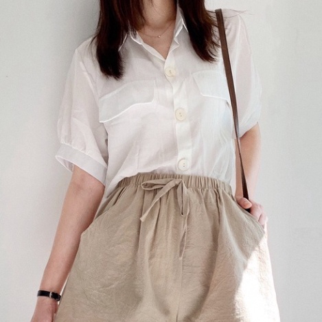 Quần short nữ ulzzang đũi ống rộng cạp cao đẹp lưng cao JANISA QS04 | BigBuy360 - bigbuy360.vn