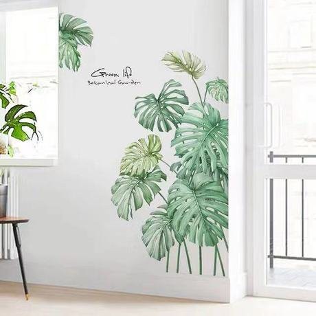 Tranh decal dán tường VƯỜN CÂY LÁ -LÁ GREEN  trang trí phòng khách - Decal dán tường 84/