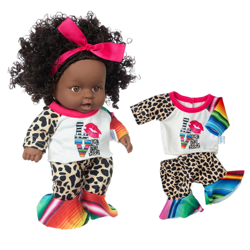 Búp Bê Bé Gái Da Đen 8 Inch Phong Cách Châu Phi Độc Đáo