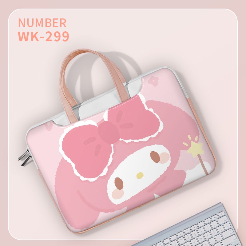 DIY Kawaii Máy tính xách tay Balo da PU Túi xách dễ thương Hộp đựng Túi xách màu hồng của phụ nữ