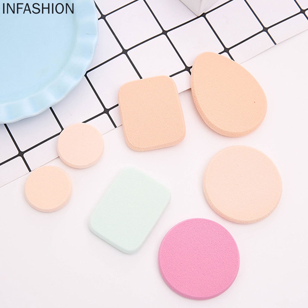 [Hàng mới về] Set 7 mút trang điểm có thể sử dụng khô và ướt tiện lợi hợp vệ sinh