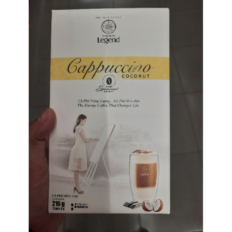 Cà phê Trung Nguyên capuchino dừa/mocha/hazelnut 216g (12 gói)