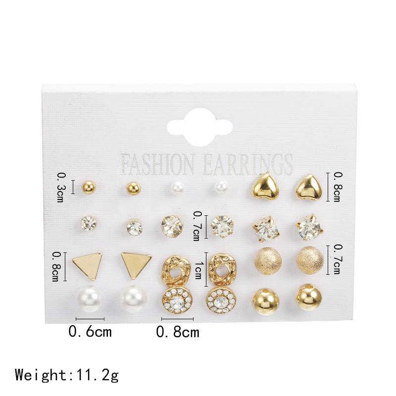 Bộ 12 cặp khuyên tai nhiều họa tiết thời trang xinh xắn cho nữ
