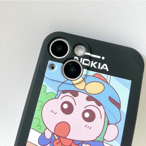 Casing For IPhone 14 Plus 13 Pro Max 12 11 ProMax Mini X Xs Xr 6 6s 7 8 Plus 6+ 6s+ 7+ 8+ Xsmax 14Promax 13Promax 12Promax 11Promax ins Nokia Big brother Cute Cartoon Crayon Shin-chan Tpu Fine Hole Shockproof Soft Phone Case Cover MDD 01