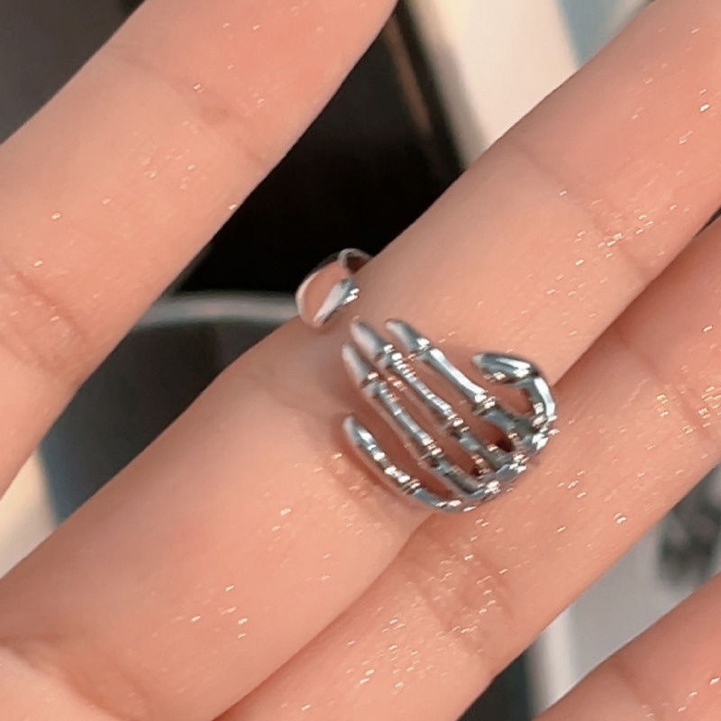 Nhẫn Hở Hình Đầu Lâu Phong Cách Hip Hop Cá Tính