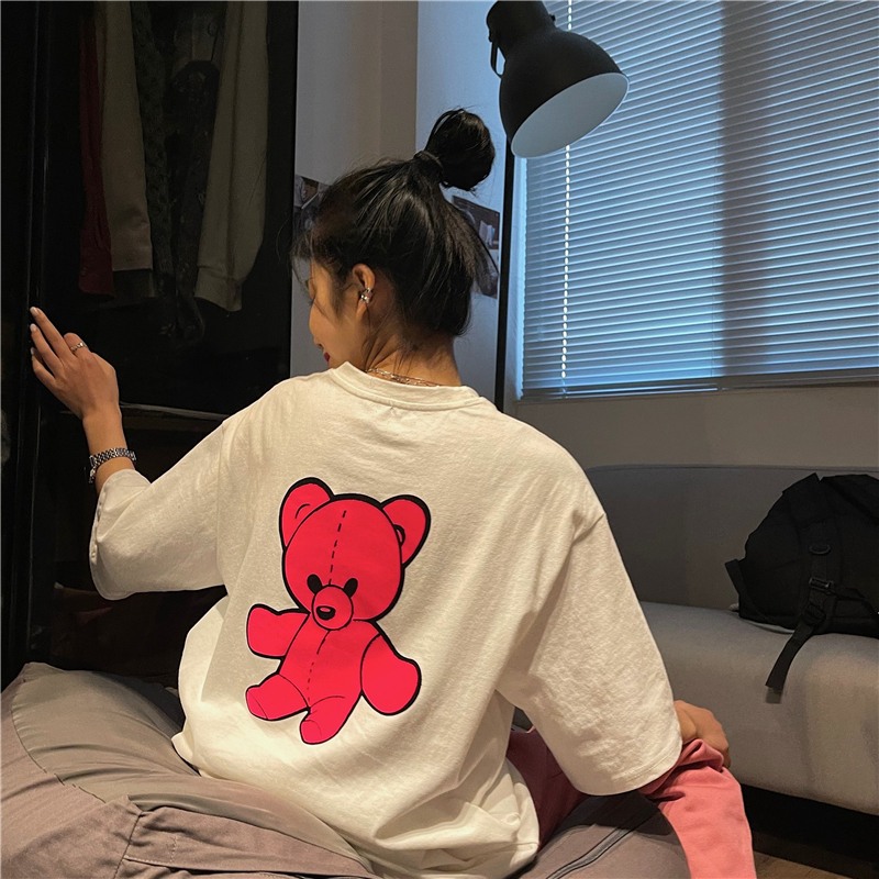 Áo thun tay ngắn cổ tròn kiểu dáng thời trang phong cách Hàn Quốc dành cho nữ