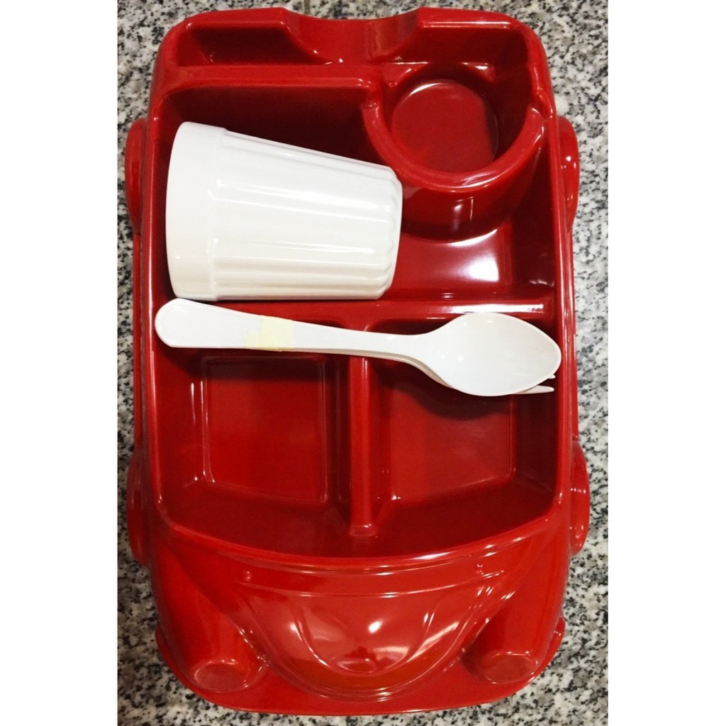 Bộ khay ăn melamine  cao cấpThailand 4 món hình xe