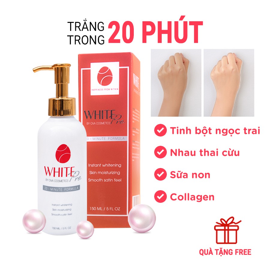 Kem dưỡng trắng da Body Ova Whitepro, nâng tông, dưỡng ẩm, chống lão hóa toàn thân ngày đêm, 150ml | BigBuy360 - bigbuy360.vn