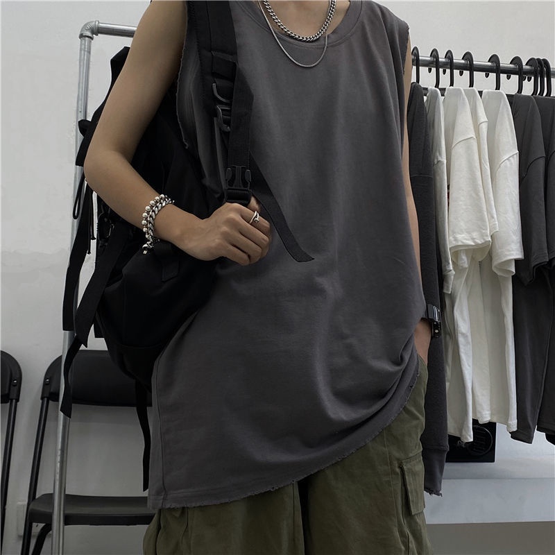 Áo Thun Sát Nách Dáng Rộng Vải Mỏng Kiểu Hồng Kông Retro Thời Trang Mùa Hè Năng Động