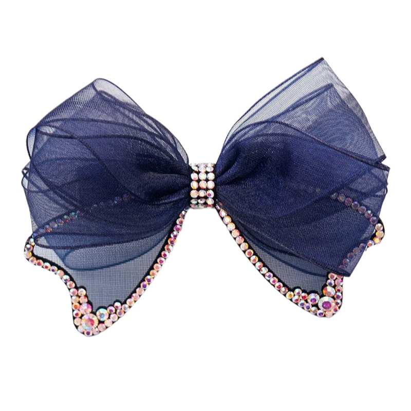 Kẹp Tóc Nơ Vải Lưới Đính Đá Phong Cách Lolita Dễ Thương