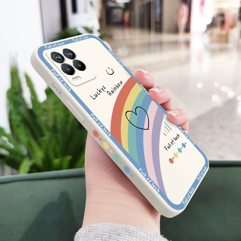 Ốp Điện Thoại Silicone Dẻo In Họa Tiết Cầu Vồng Cho Realme 8 8i Pro 4G 5G