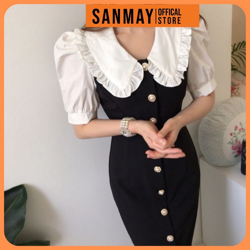 Đầm Dự Tiệc Sang Trọng SANMAY Váy Công Sở Nữ Cao Cấp Đi Cưới Thiết Kế Hàn Quốc Dáng Ôm Body VD018 | BigBuy360 - bigbuy360.vn