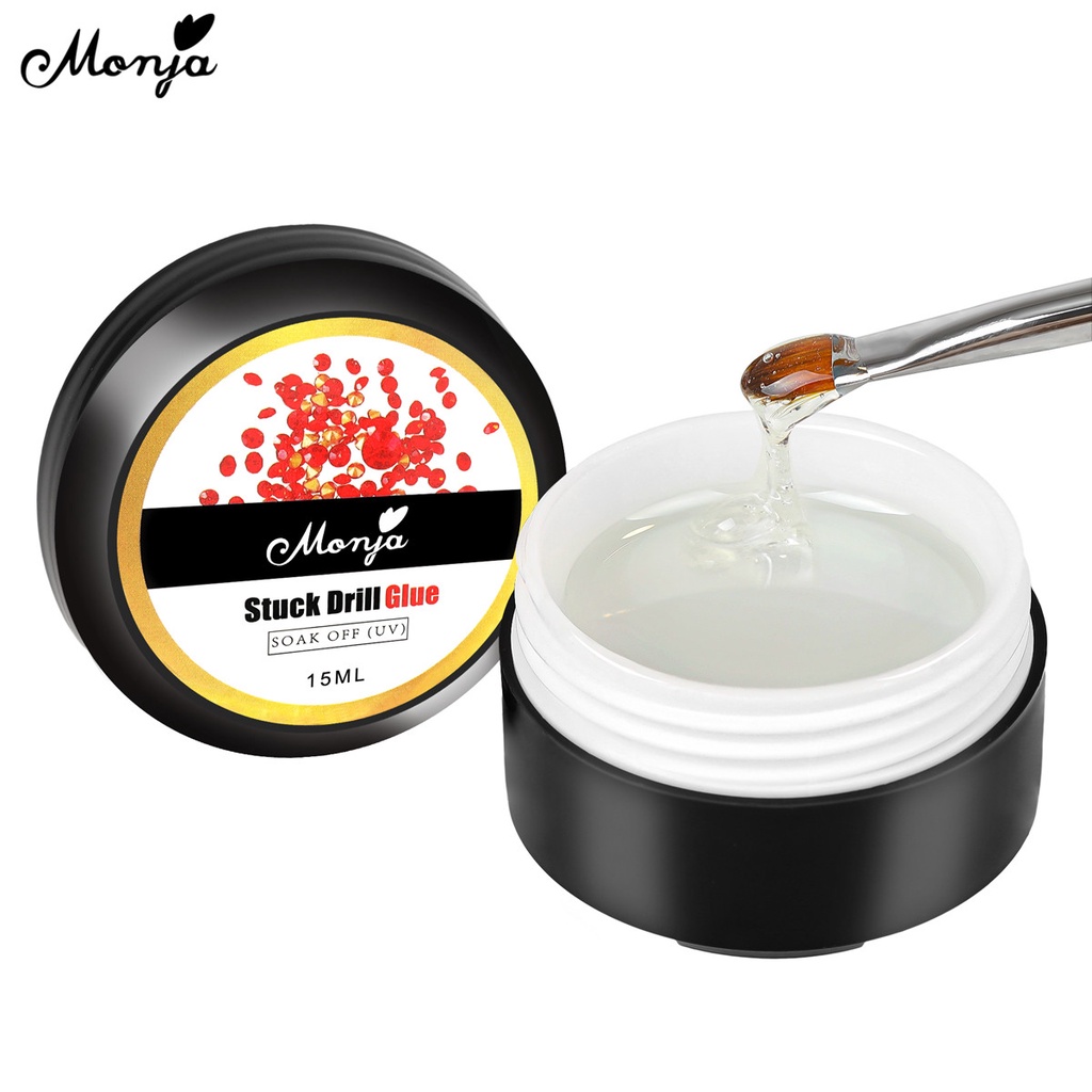 MONJA Hộp keo dán phụ kiện đá đính trang trí móng 15ml