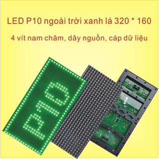 Đèn LED ma trận P10 ngoài trời màu xanh lá