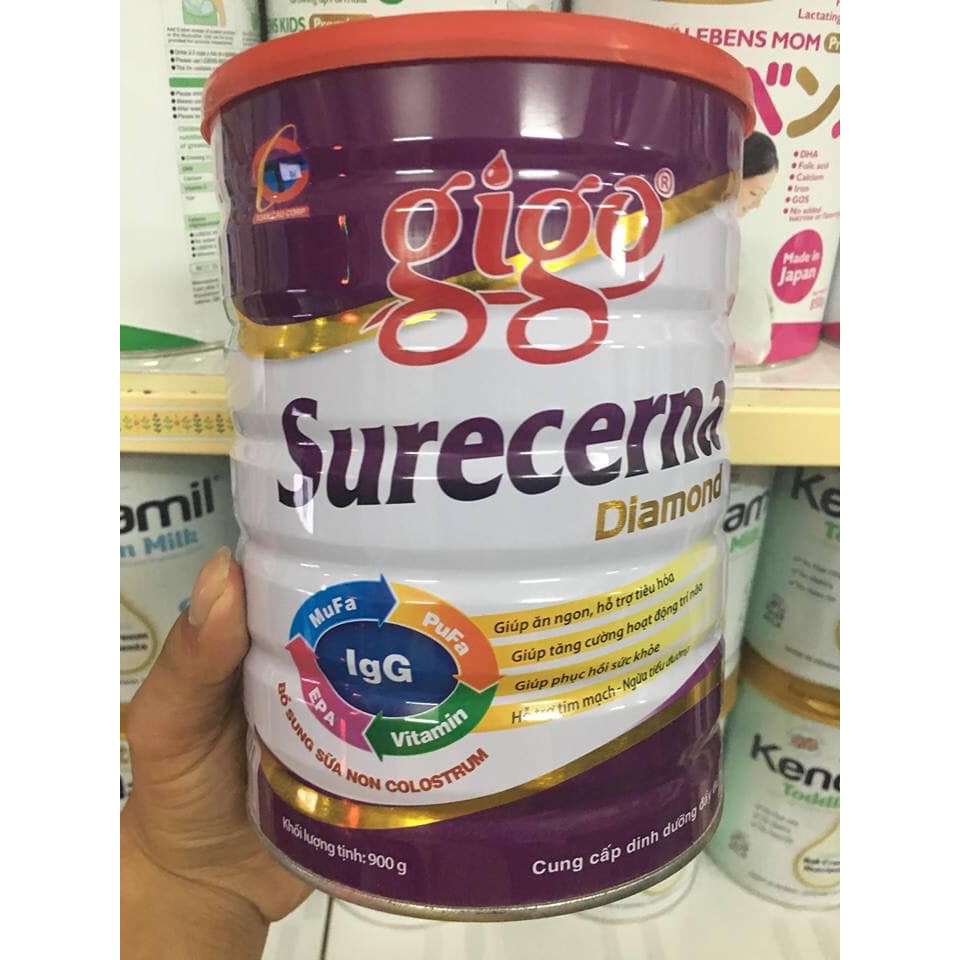 [CHÍNH HÃNG] Sữa Bột Gigo Surecerna Diamond Hộp 900g (Cung cấp dinh dưỡng đầy đủ)