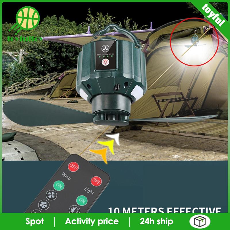 Quạt Cắm Trại 15600mAh Có Đèn LED Và Cổng Sạc USB