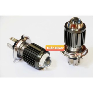 Đèn pha led l1 bi cầu 2 màu gắn oto xe máy