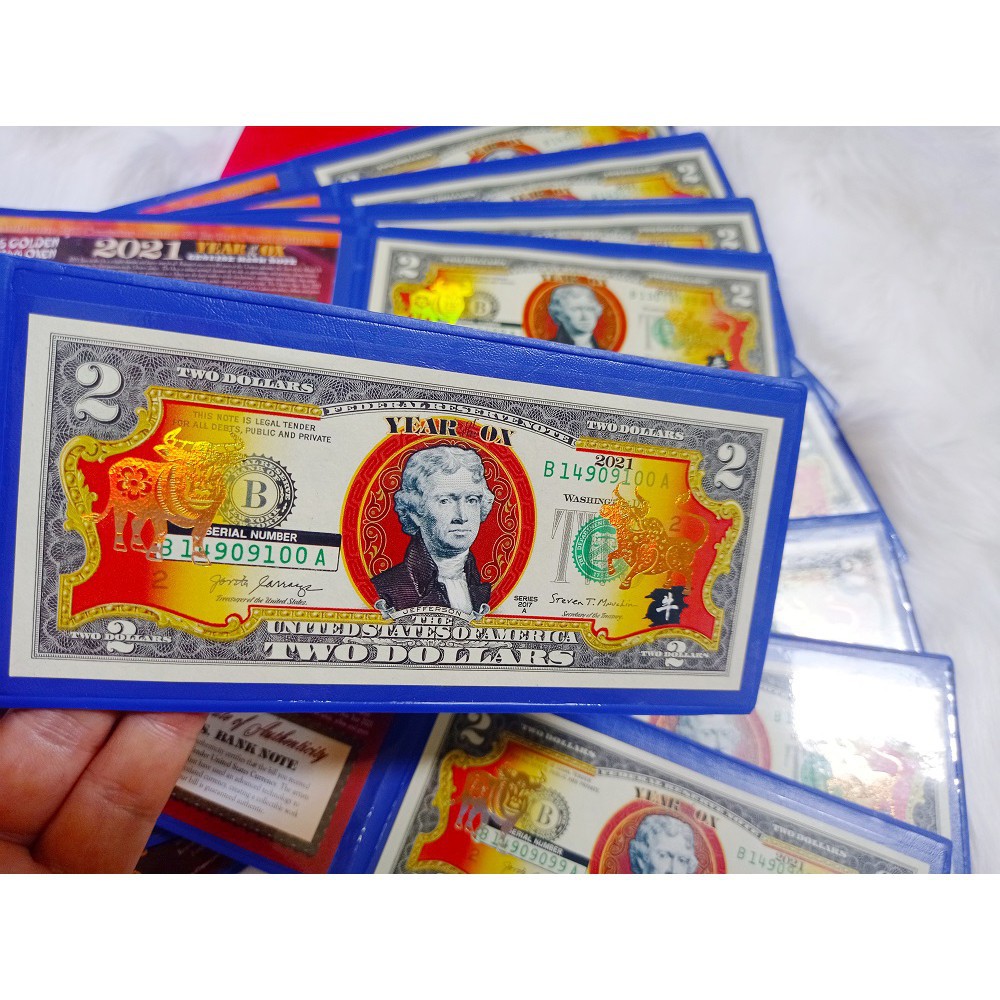 Bộ Tiền 2 USD In Hình Trâu Mạ Vàng Lì Xì Tết 2021 | BigBuy360 - bigbuy360.vn