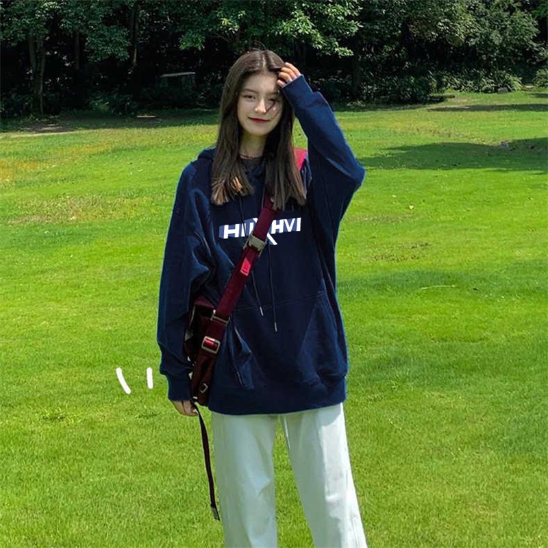 NRVP Áo Khoác Hoodie Tay Dài Dáng Rộng In Họa Tiết Phong Cách Hàn Quốc Dành Cho Nam Nữ
