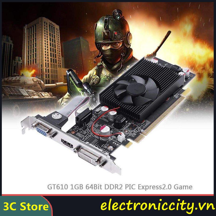 Card Video Ele24 Pny Nvidia Geforce Vcgt610 Xpb 1gb Ddr2 Sdram Pci Express 2.0 Thẻ