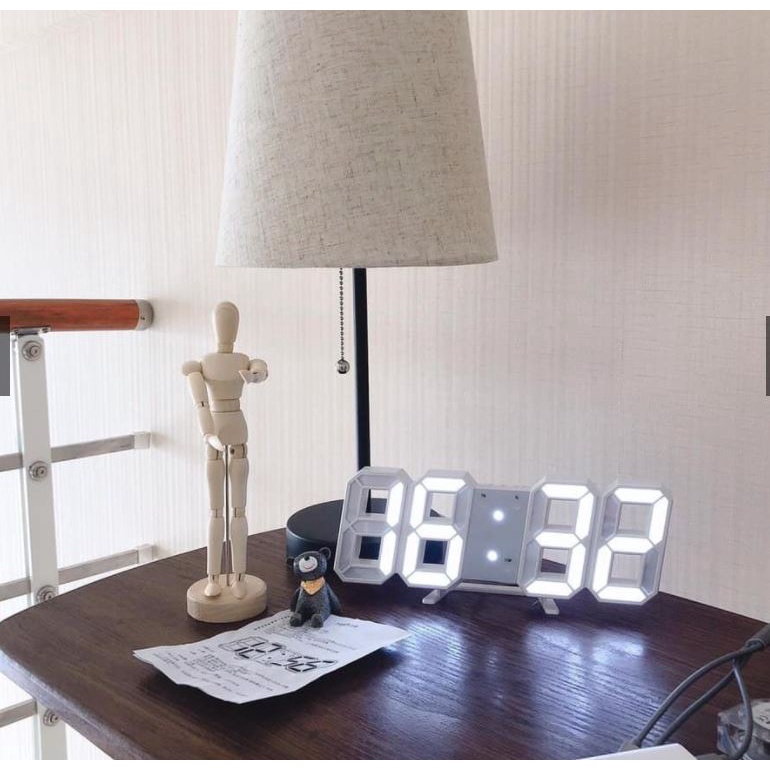 Đồng hồ LED 3D treo tường, để bàn thông minh TN828 Smart Clock