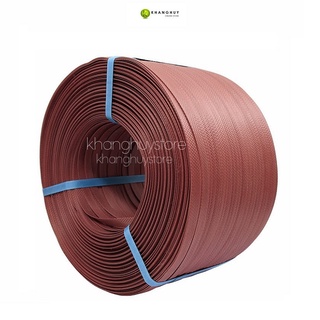 Dây đai tay đỏ nẹp bọ sắt khổ 1.6cm cuộn 13kg đóng kiện hàng hóa vận chuyển