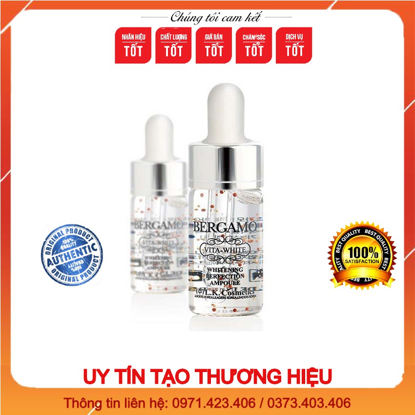 Tinh Chất Dưỡng Trắng Da Bergamo Snow White & Vita-White Whitening Perfection Ampoule 13ml x 1 ống