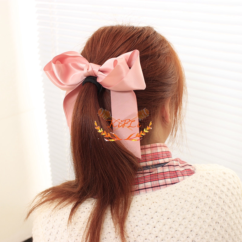 Dây buộc tóc đính nơ ruy băng lớn phong cách Hàn Quốc xinh xắn thời trang cho nữ