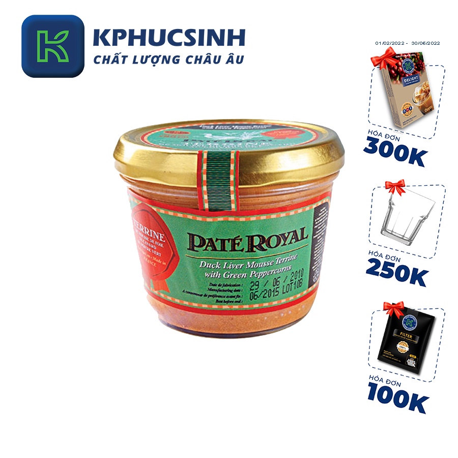 Pate Royal vịt vị tiêu xanh 180g KPHUCSINH - Hàng Chính Hãng