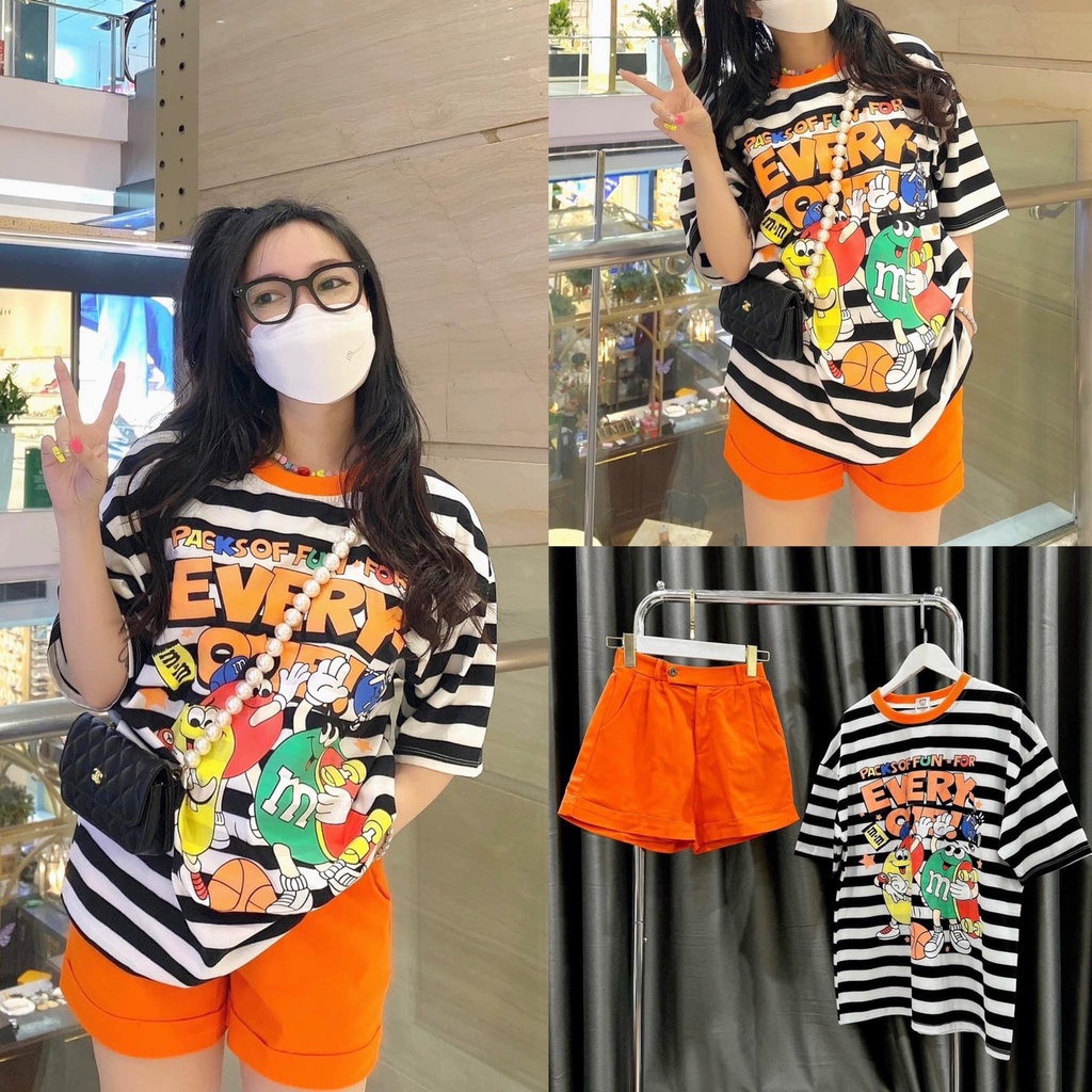 Set bộ hoạt hình EVERY ONE kẻ đùi siêu hot LT813