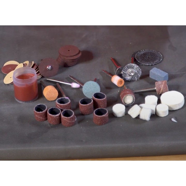 Bộ Chà Lu 105 Món - Bộ phụ kiện chuyên dụng cho những loại máy mài khắc mini để khoan, mài, khắc, đánh bóng sản phẩm