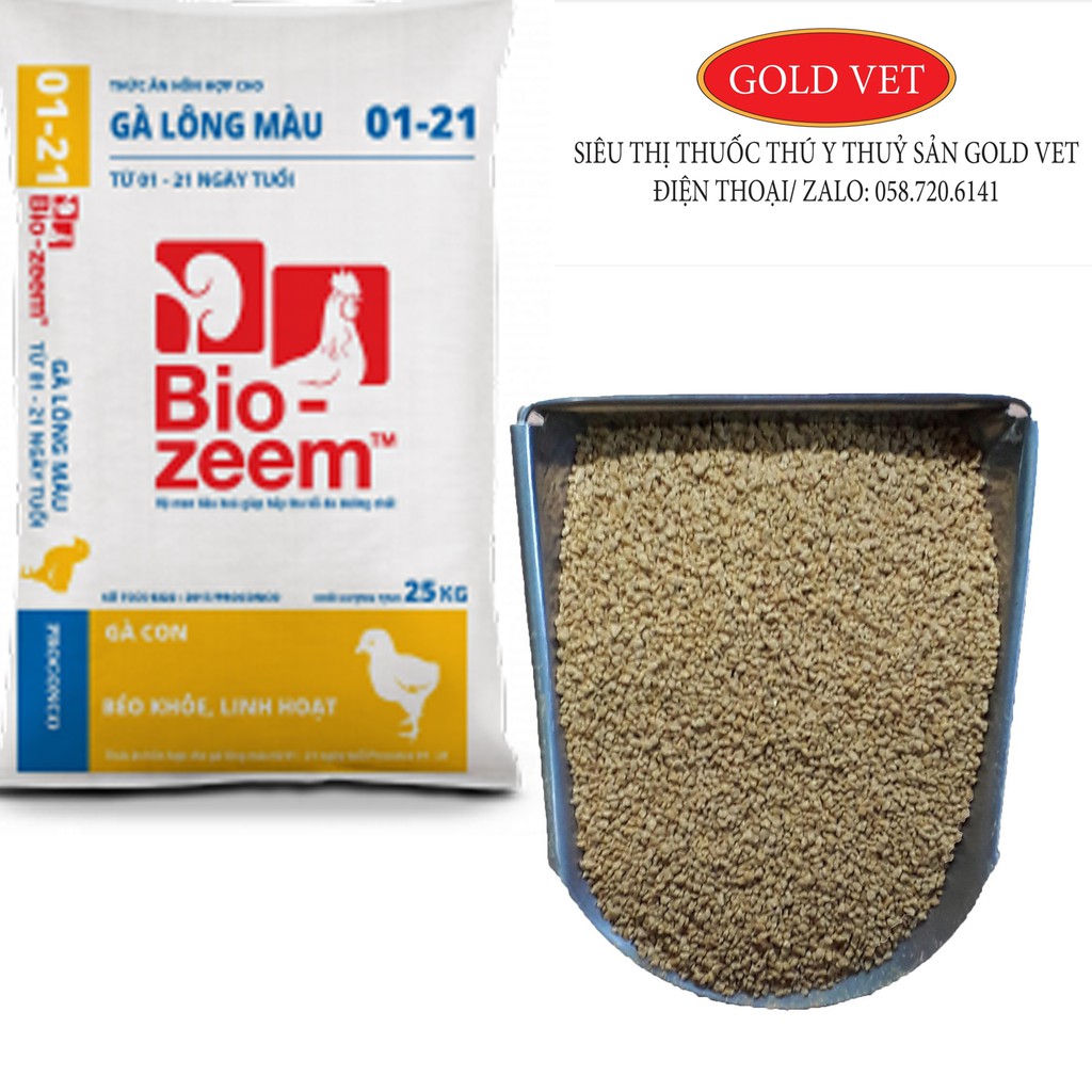 Bio-zeem 01-21 ( 1 kg ) Cám hỗn hợp có men cho gà con gà lông màu từ 01 - 21 ngày tuổi