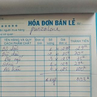 Quần áo các loại punzalone