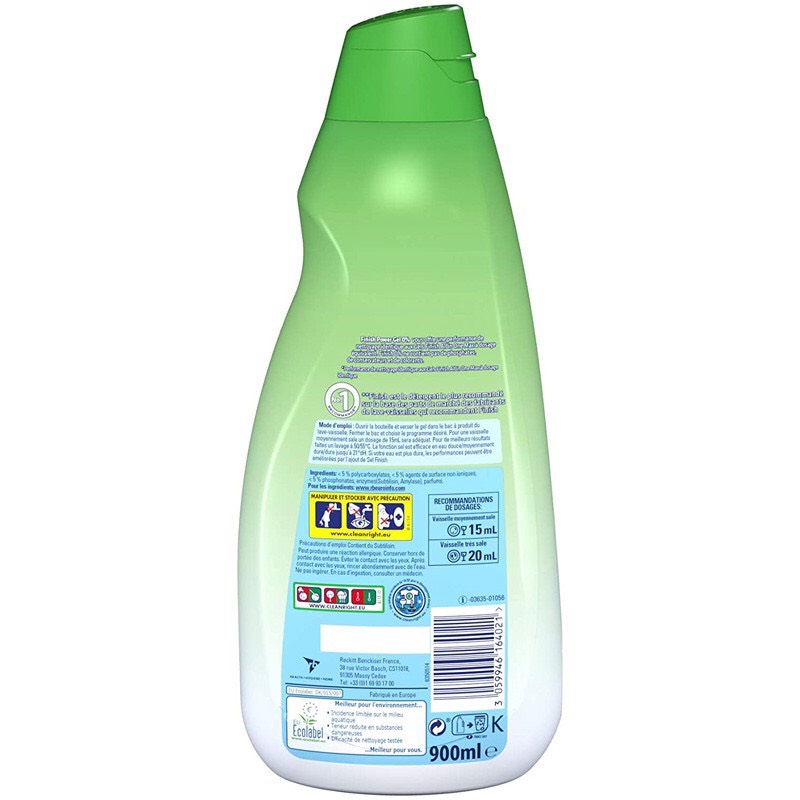 Combo chất tẩy rửa Finish : Combo 2 Gel Finish Eco 0% 900ml