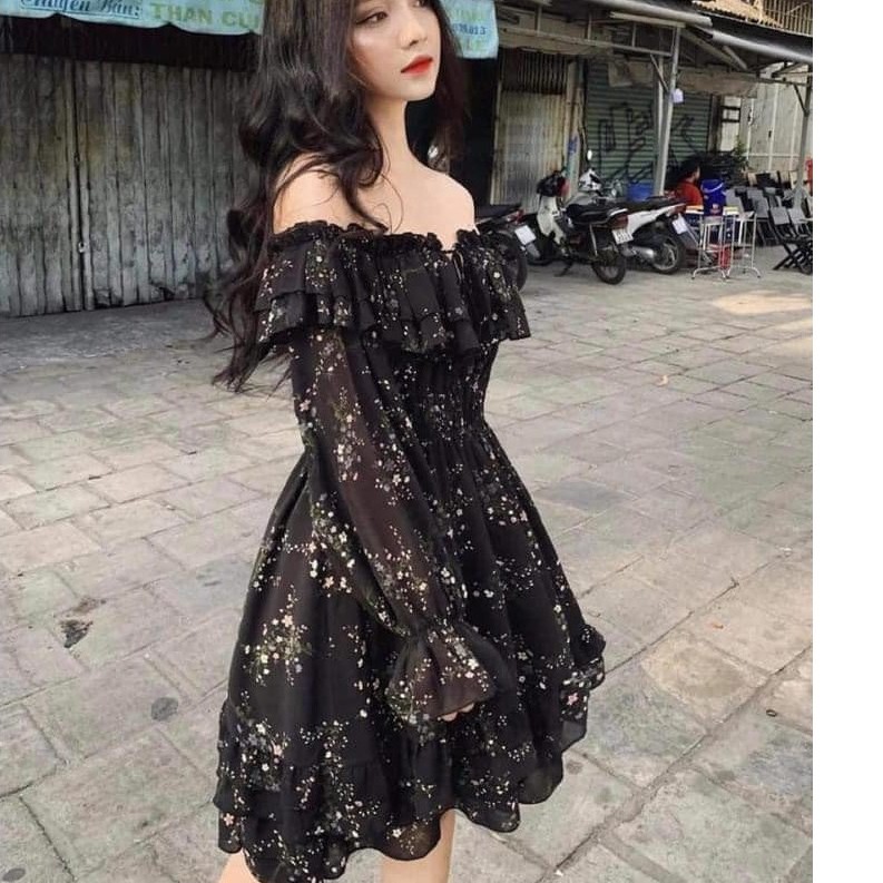 Váy trễ vai đen về nhiều nha mọi người - Shop lanang_vn