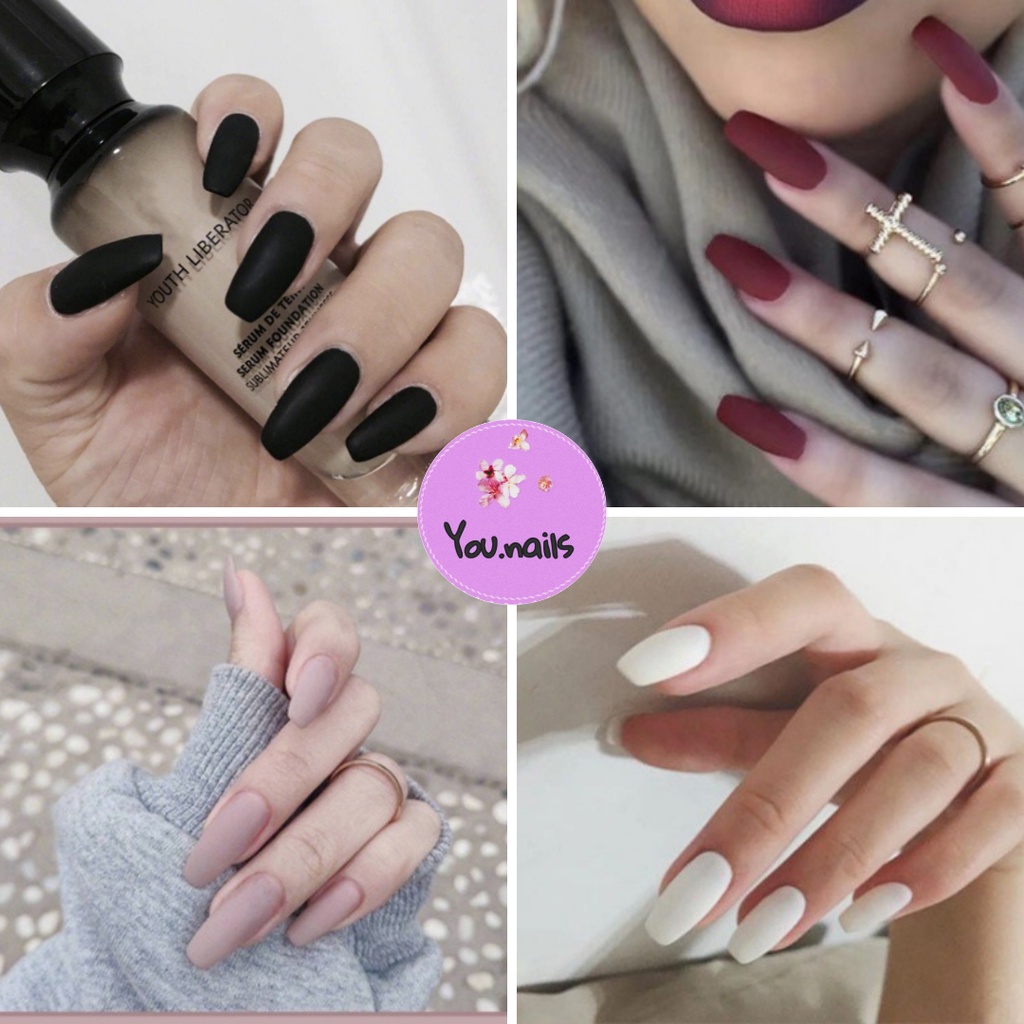 Móng tay giả nhám kèm keo dài nhọn  YOU NAILS ( Mã Yo01-Yo12)