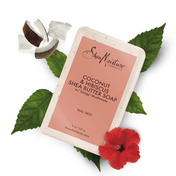 Xà phòng Shea Moisture dưỡng sáng da hibiscus and coconut 230g.