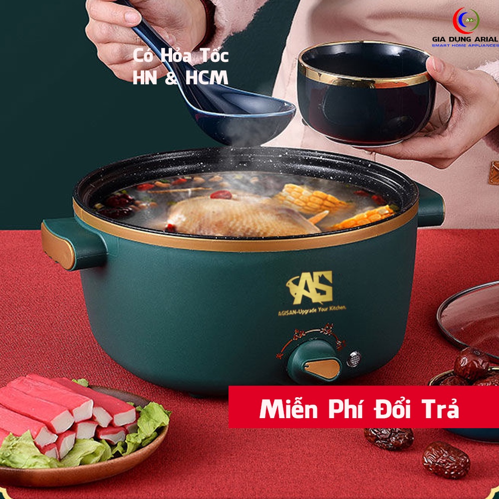 [Mã ELHADEV giảm 4% đơn 300K] Nồi điện mini đa năng AGISAN NL-09 có lớp chống dính cao cấp bảo hành 6 tháng