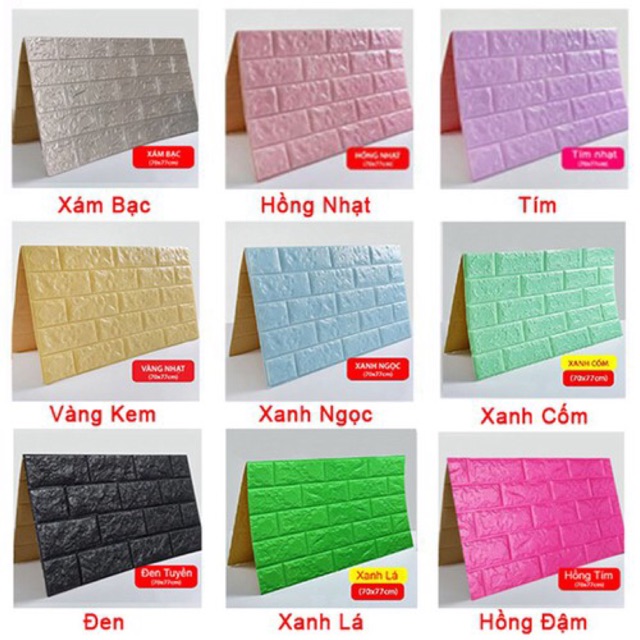 Xốp dán tường giả gạch 3D 5mm - Khổ lớn 70x77