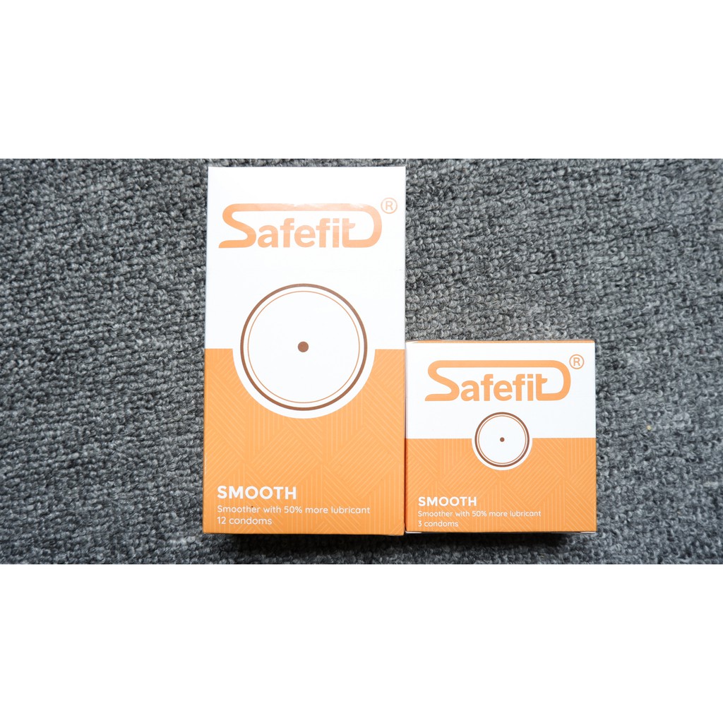 Bao cao su SafeFit Smooth hộp 3 cái hoặc hộp 12 cái