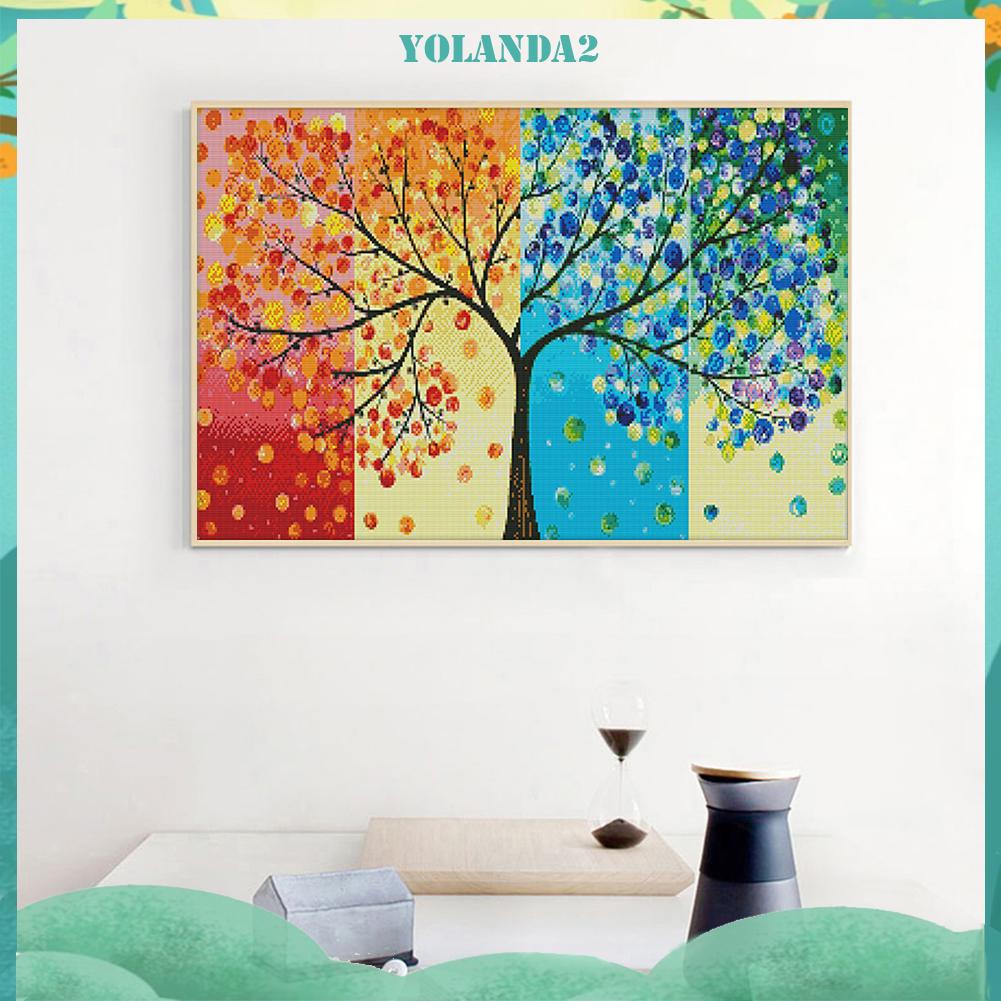 Toàn Bộ Bộ Tranh Thêu Chữ Thập Tự Làm 14CT Hình Cây May Mắn